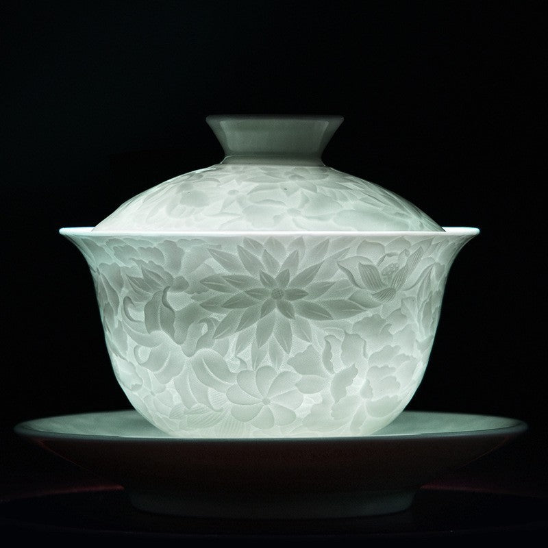 Floral Porcelain Gaiwan Tea Set