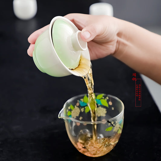 Green Gaiwan Tea Set - Individual Gaiwan and Multi-Piece Tea Service