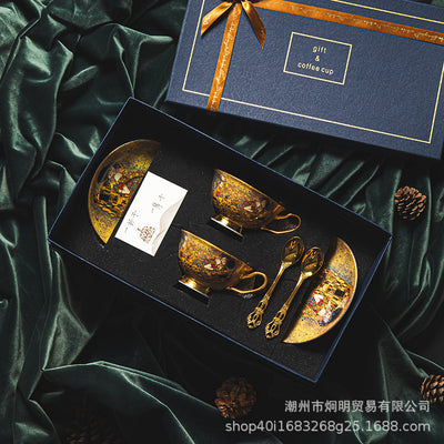 Two Cups + Two Saucers + Two Spoons - Long Gift Box
