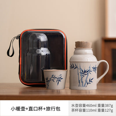 Ash-Tone [Bamboo] Small Warming Pot + Tasting Cup + Travel Case