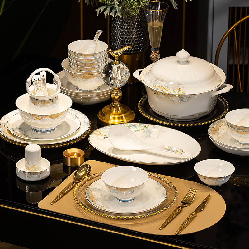 Jingdezhen glazed dinnerware set – detail