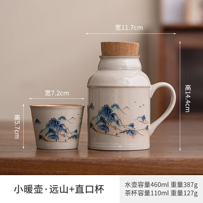 Ash-Tone [Distant Mountains] Small Warming Pot + Tasting Cup