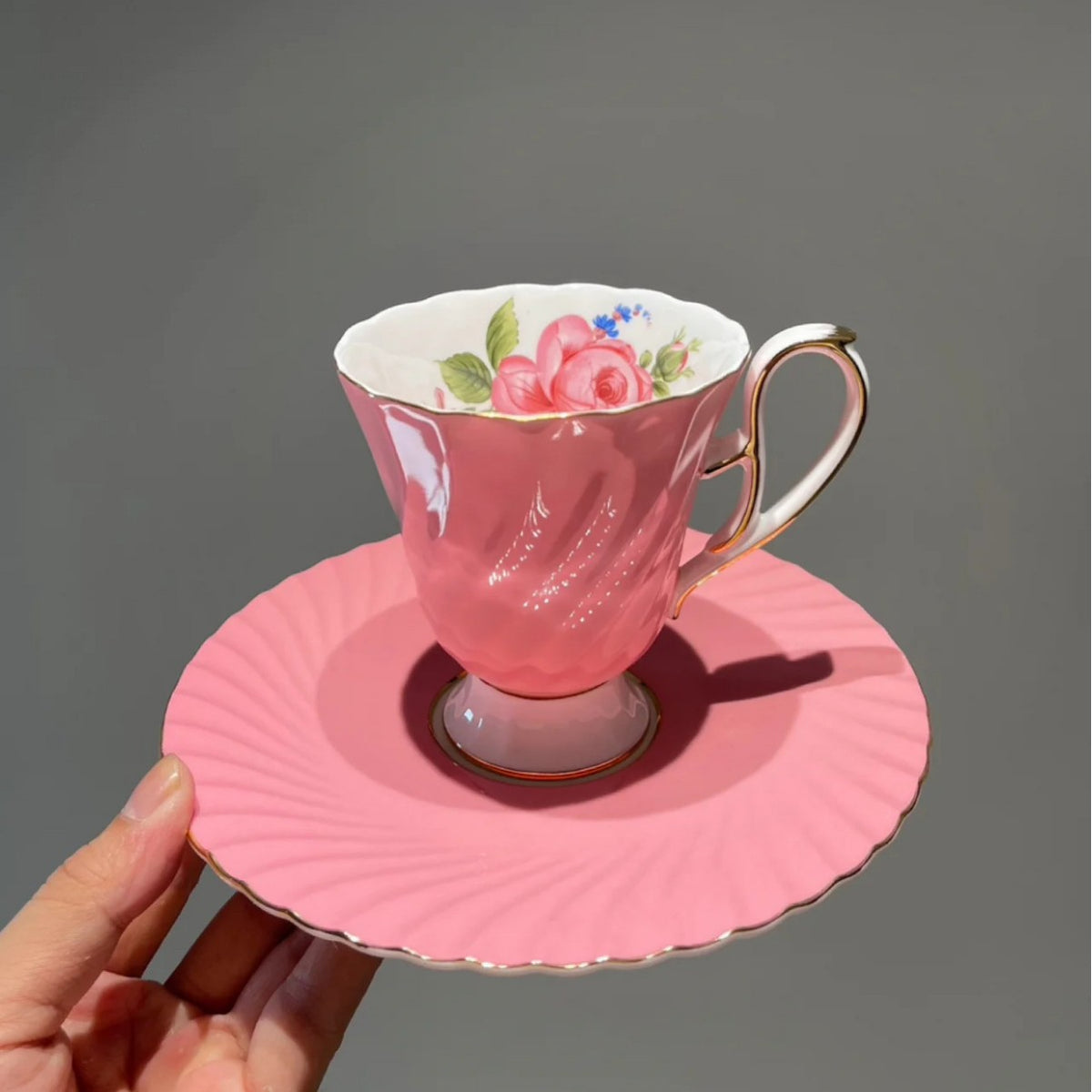 Floral Porcelain Cup and Saucer Set