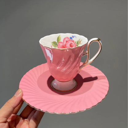 Floral Porcelain Cup and Saucer Set