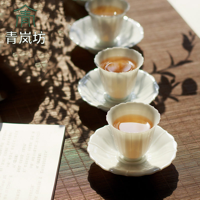 White Petal Porcelain Cup and Saucer