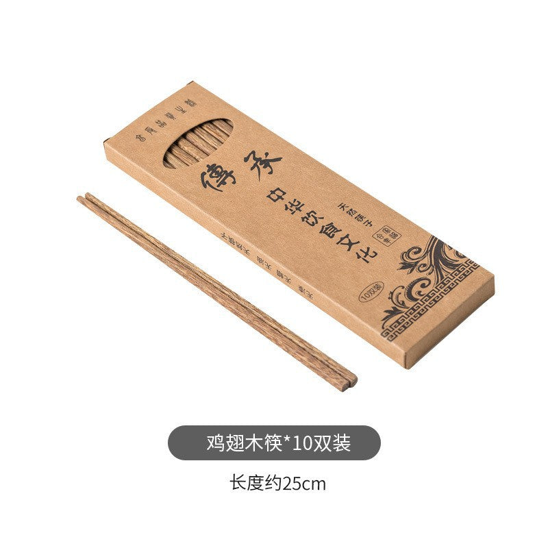 Jingdezhen milky-white dinnerware – Wood Chopsticks – 10 Pairs (Boxed)