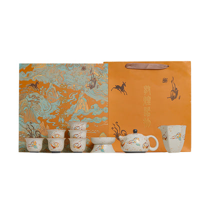Dunhuang Flying Apsaras Flint-Red Xishi Teapot Tea Set – Gift Box