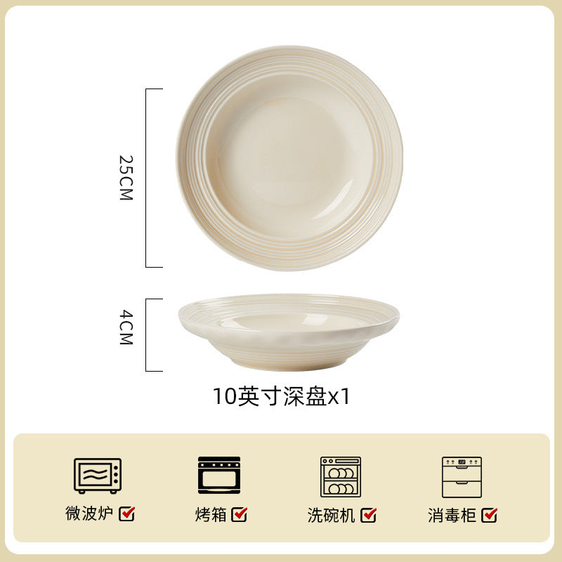 Jingdezhen milky-white dinnerware – Large Plate – 10 in