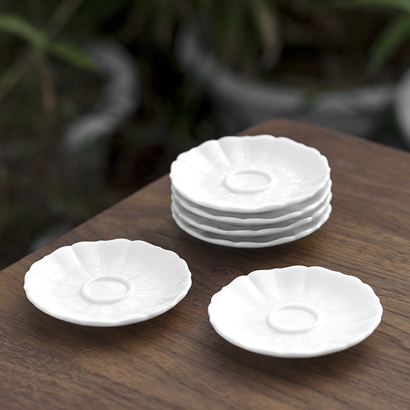 White Petal Porcelain Cup and Saucer