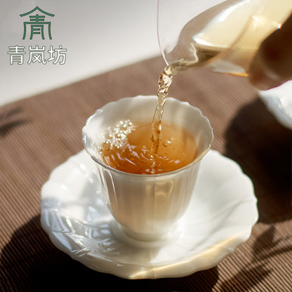 White Petal Porcelain Cup and Saucer