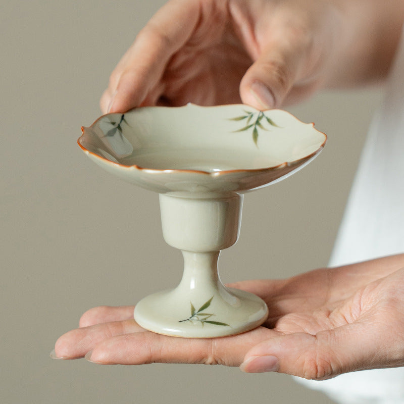 Hand-Painted Bamboo Incense Burner – Plant-Ash Glaze