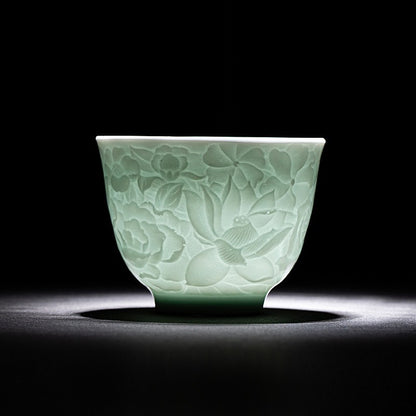 Floral Porcelain Gaiwan Tea Set