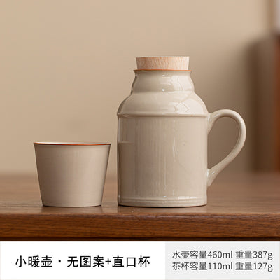 Ash-Tone [Plain] Small Warming Pot + Tasting Cup