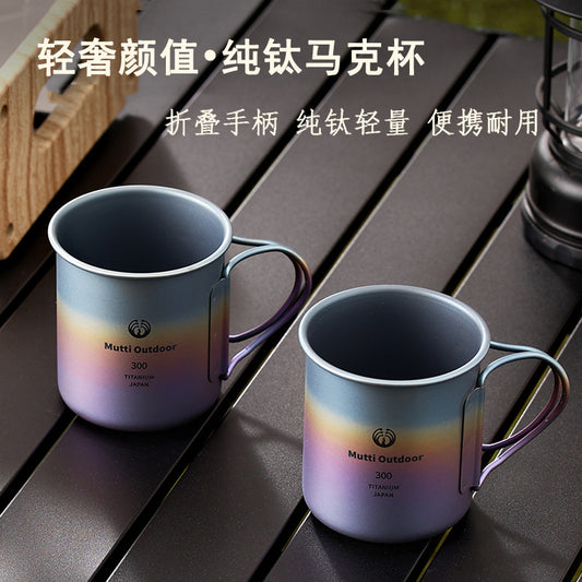 Folding-Handle Camp Mug - Lidded and Open Everyday Carry Options - product image