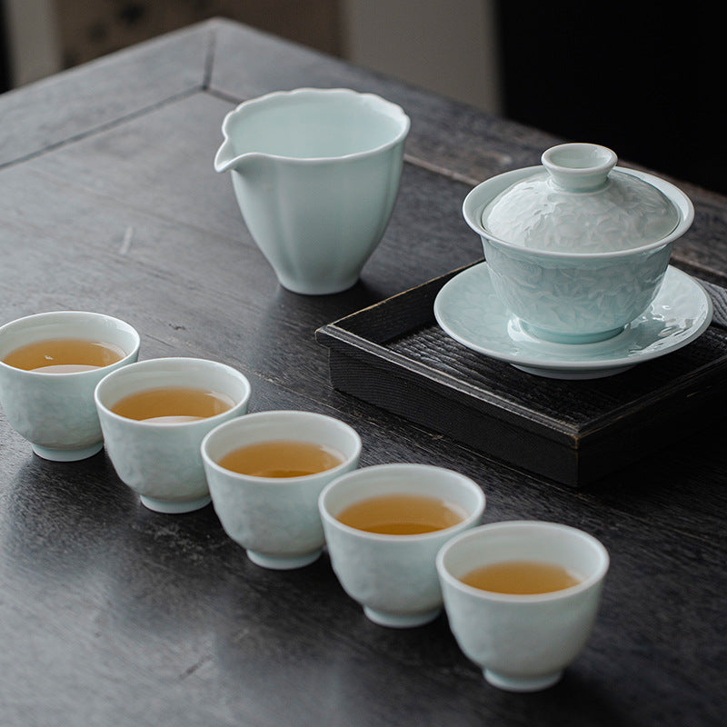 Floral Porcelain Gaiwan Tea Set