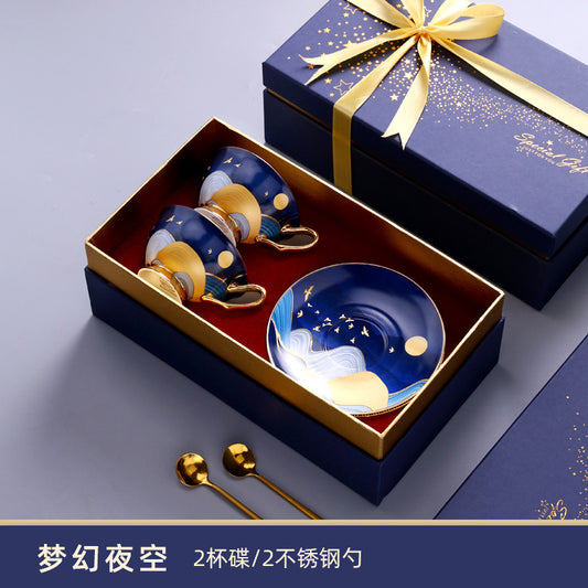 Afternoon Tea Cup Set - Two Cups, Saucers, and Spoons - product image