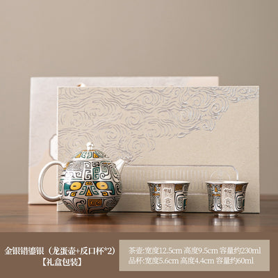 Dragon Egg Teapot + Two Flared-Rim Cups - Gift Box