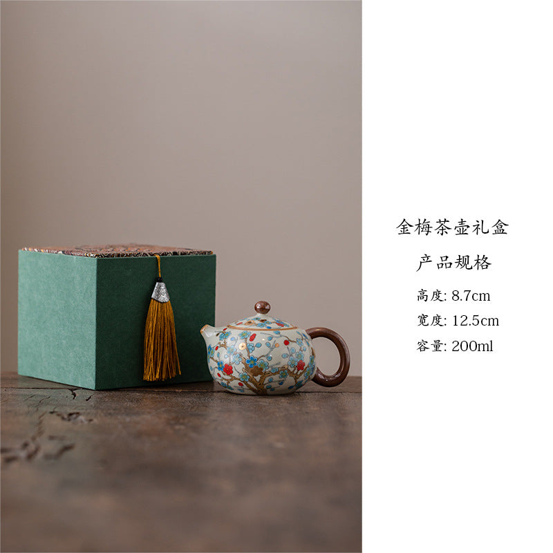 Ru-Style Golden Plum tea set – Xishi Pot (Gift Box)