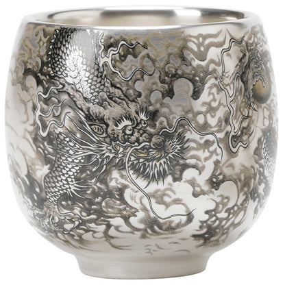 Dragon Motif Porcelain Tea Cup