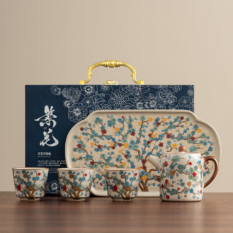 Ru-Style Golden Plum tea set – detail
