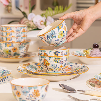 Man Ting Fang full-flower porcelain dinnerware – detail
