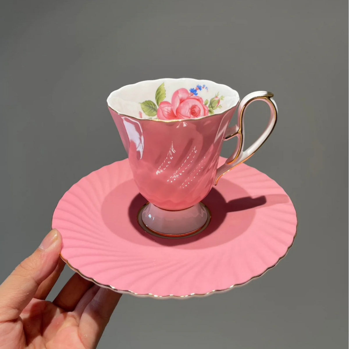 Floral Porcelain Cup and Saucer Set