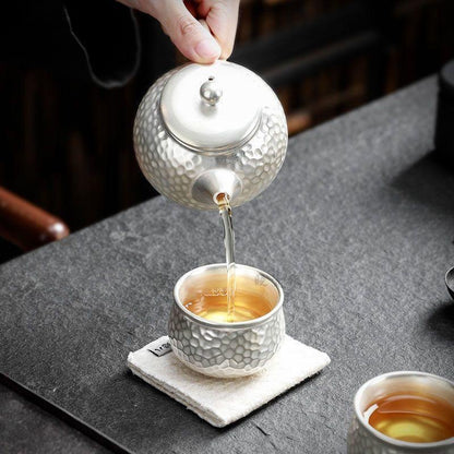 Ornamental Porcelain Teapot and Cup Set