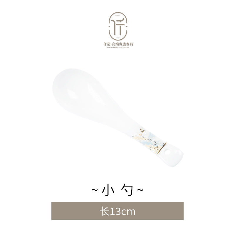Jingdezhen glazed dinnerware – Small Soup Spoons – Set of 2