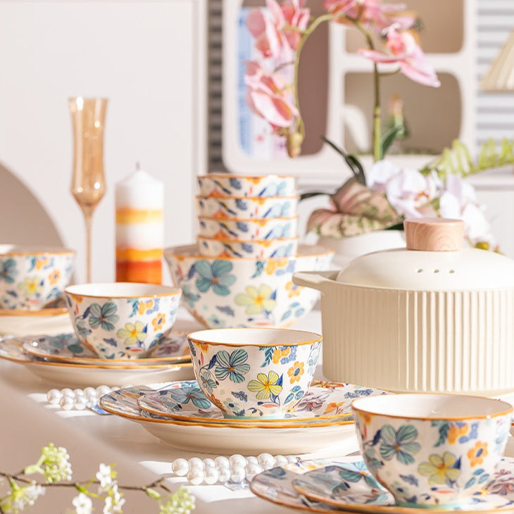 Man Ting Fang full-flower porcelain dinnerware – detail
