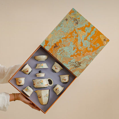 Dunhuang Flying Apsaras Flint-Red Xishi Teapot Tea Set – Gift Box