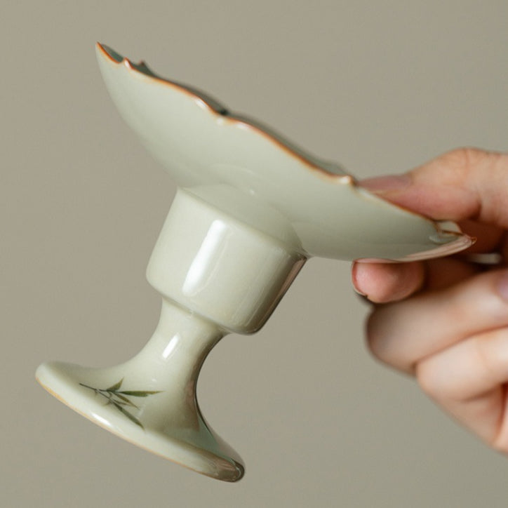 Hand-Painted Bamboo Incense Burner – Plant-Ash Glaze
