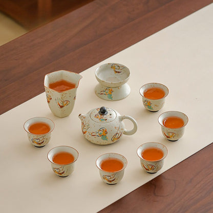 Dunhuang Flying Apsaras Flint-Red Xishi Teapot Tea Set – Gift Box
