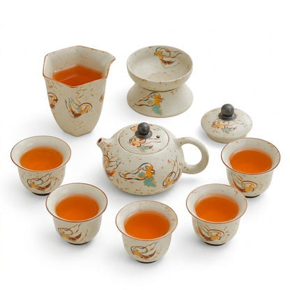 Dunhuang Flying Apsaras Flint-Red Xishi Teapot Tea Set – Gift Box
