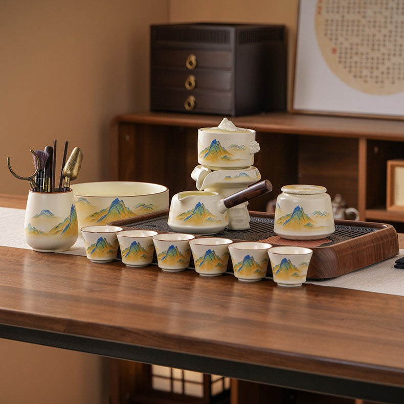 Ru-Style Thousand-Li Landscape automatic tea set – detail