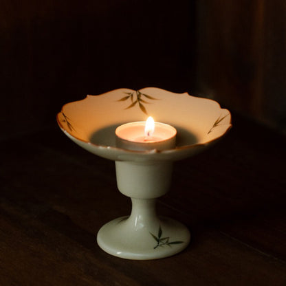 Hand-Painted Bamboo Incense Burner – Plant-Ash Glaze