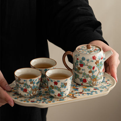 Ru-Style Golden Plum tea set – detail