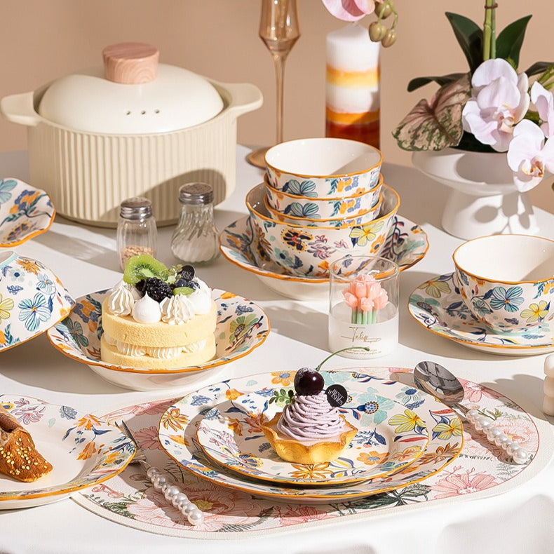 Man Ting Fang full-flower porcelain dinnerware – detail