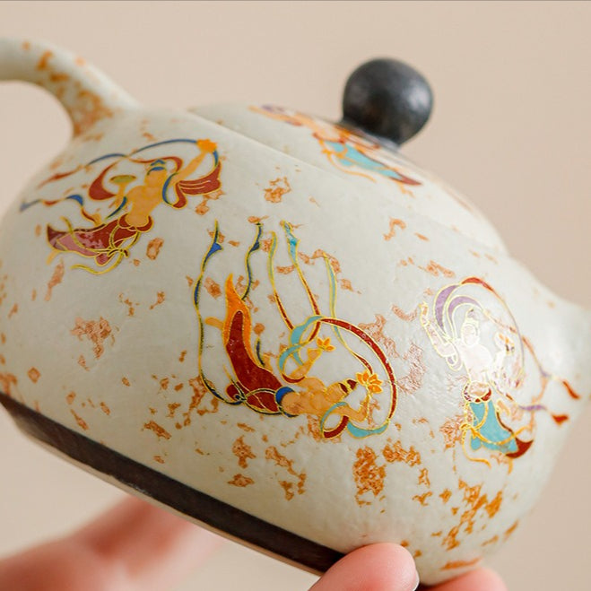 Dunhuang Flying Apsaras Flint-Red Xishi Teapot Tea Set – Gift Box