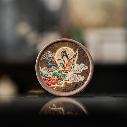 Dunhuang Flying Apsaras Ceramic Tea Saucer – Relief Carved